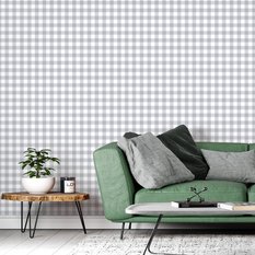 Tapeta Szaro-Biała KRATKA Minimalistyczny Wzór 53x1000  - Miniaturka zdjęcia nr 3