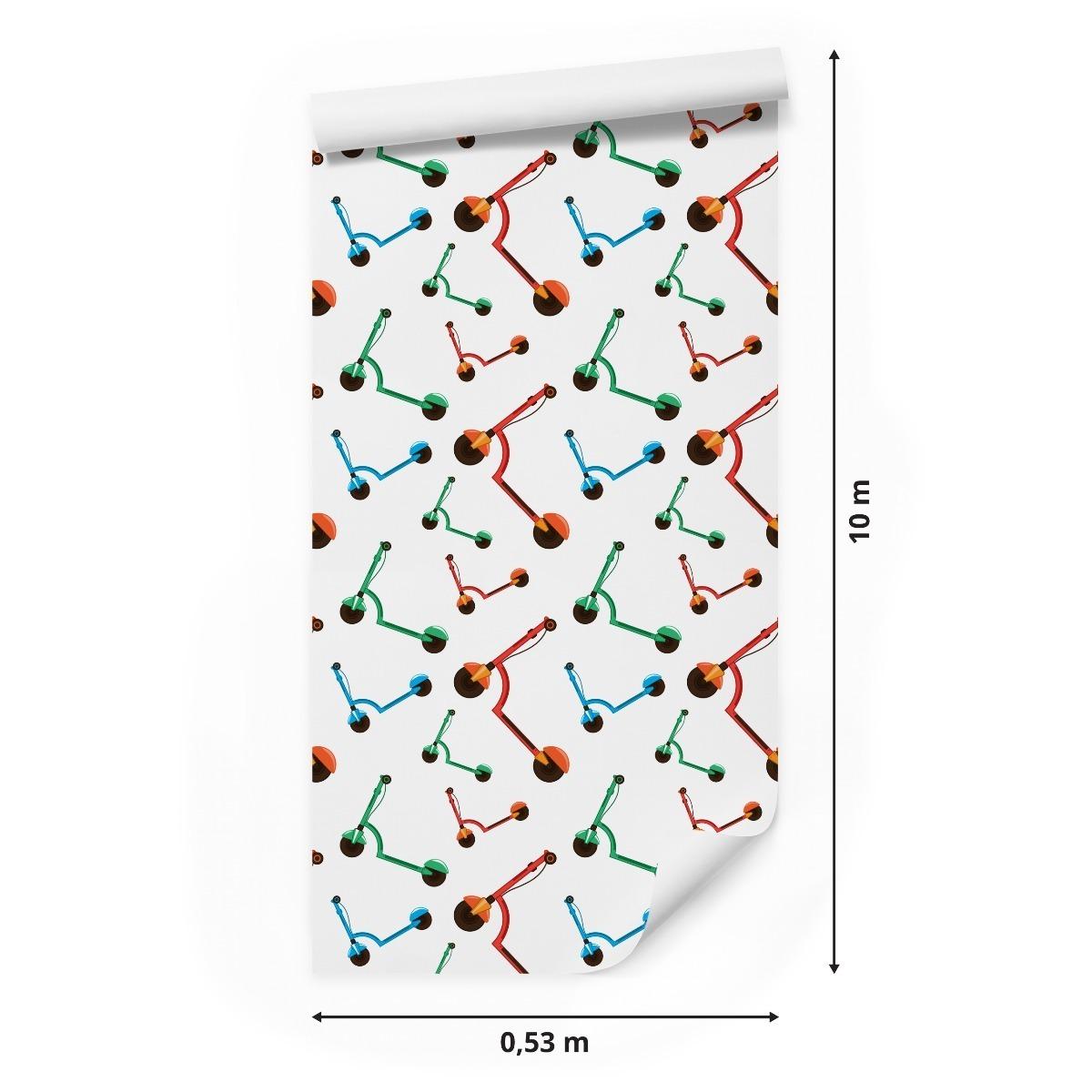 Tapeta dla Dzieci KOLOROWE Hulajnogi Sport Dekor nr. 3