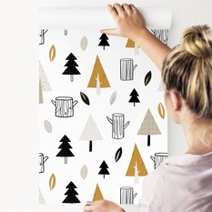Tapeta LAS Liście Drzewka Styl Skandynawski Ozdoba  - Miniaturka zdjęcia nr 6