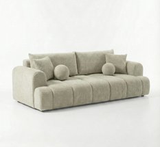 Kanapa rozkładana trzyosobowa Mediolan 250x112x90 cm LOOP sofa z funkcją spania kremowa - Miniaturka zdjęcia nr 4