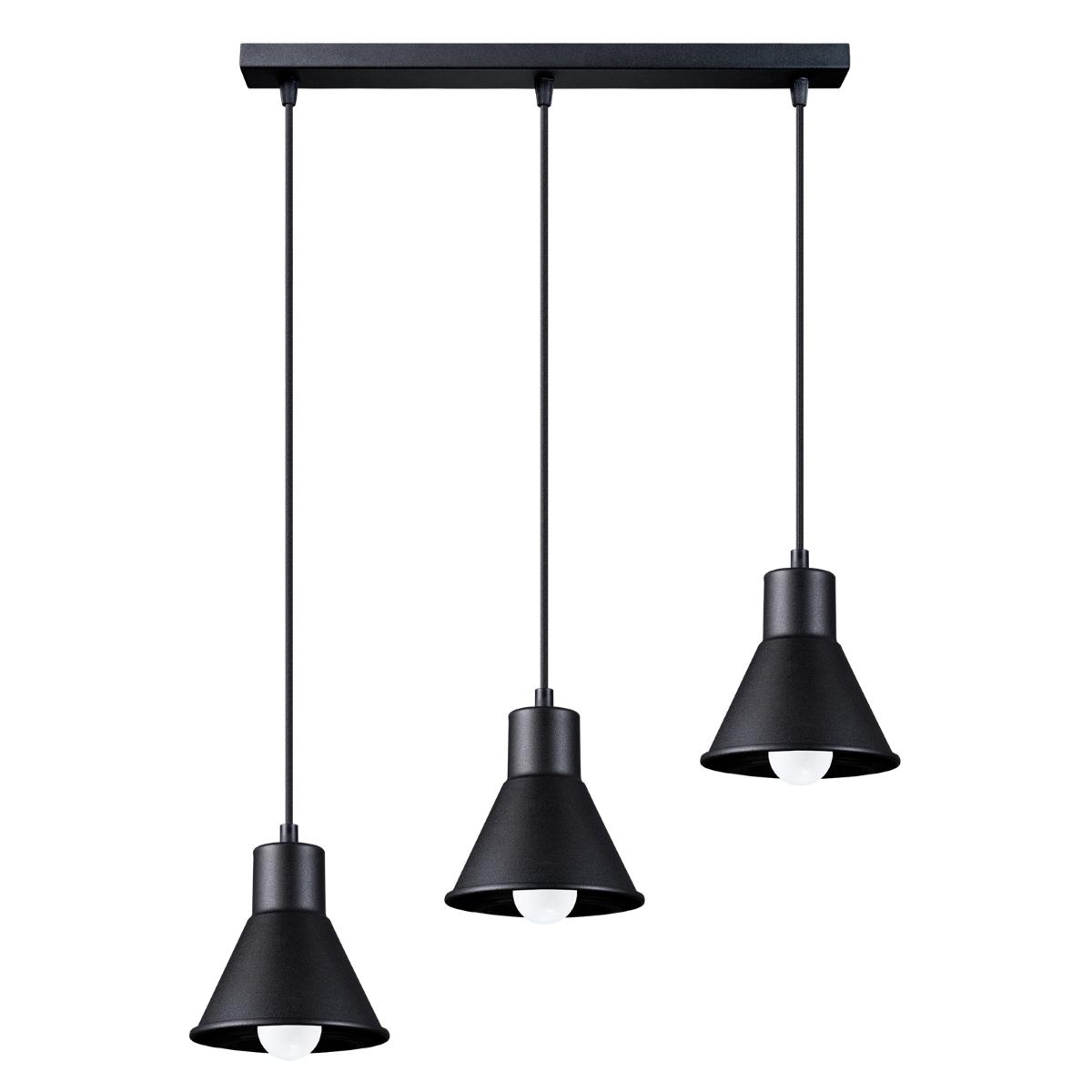 Lampa wisząca TALEJA 3 czarna 120x14x45cm nowoczesna E27 do salonu nr. 1