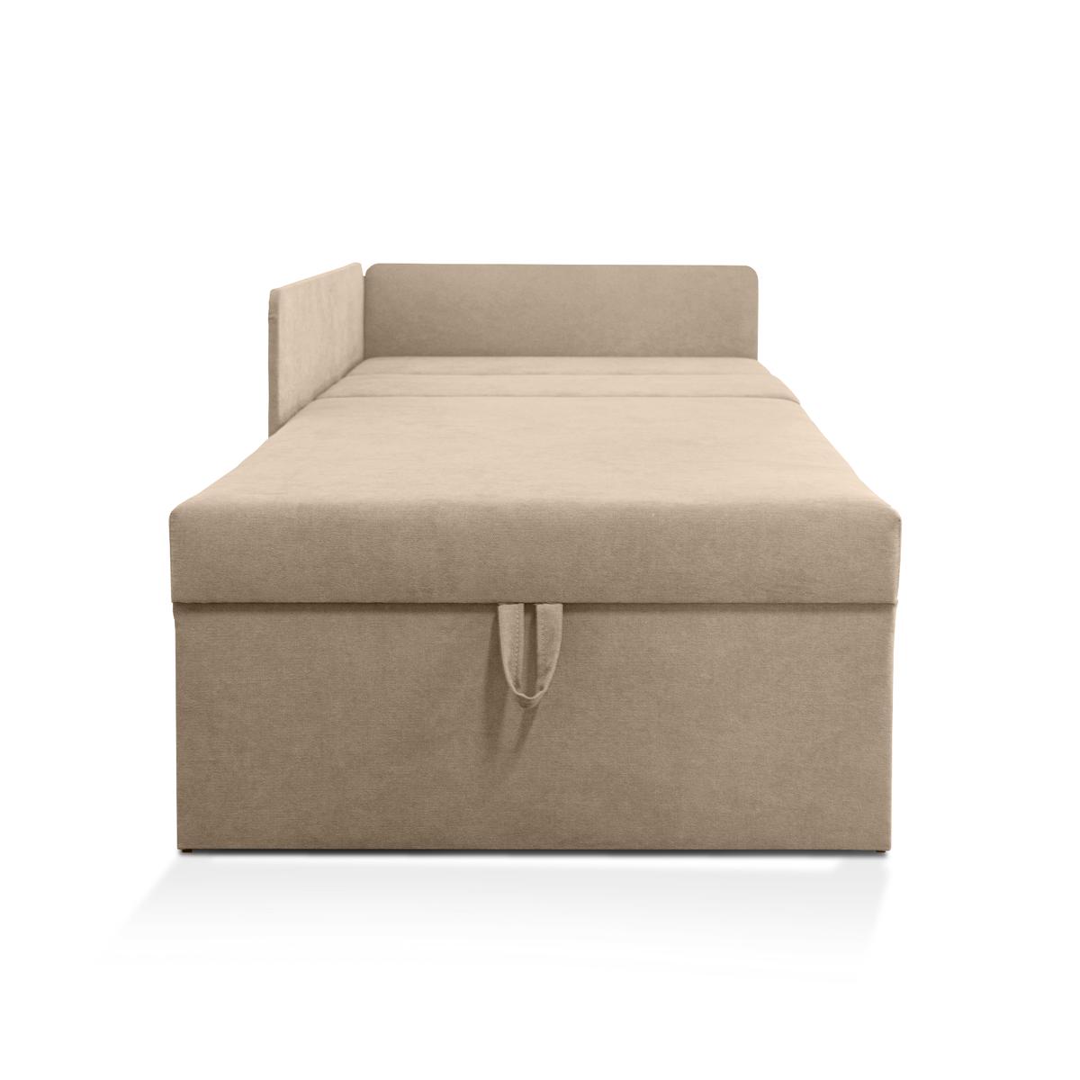 Sofa rozkładana dziecięca Viluś 108x81x78 cm narożnik jednoosobowy do pokoju z funkcją spania i przechowywania dla dzieci beżowy nr. 12