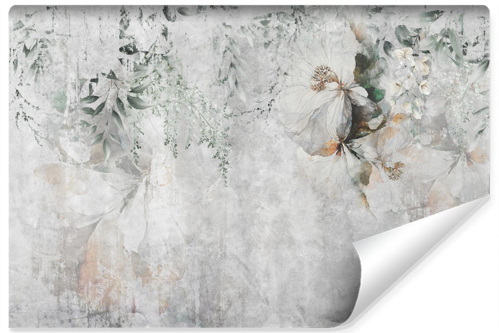 Fototapeta Mural BETON Kwiaty Abstrakcja Dekoracja Nowoczesna do Salonu 3D nr. 1
