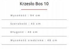 Krzesło BOS 10 40x43x94 cm z drewna litego do jadalni naturalne brązowe siedzenie - Miniaturka zdjęcia nr 3