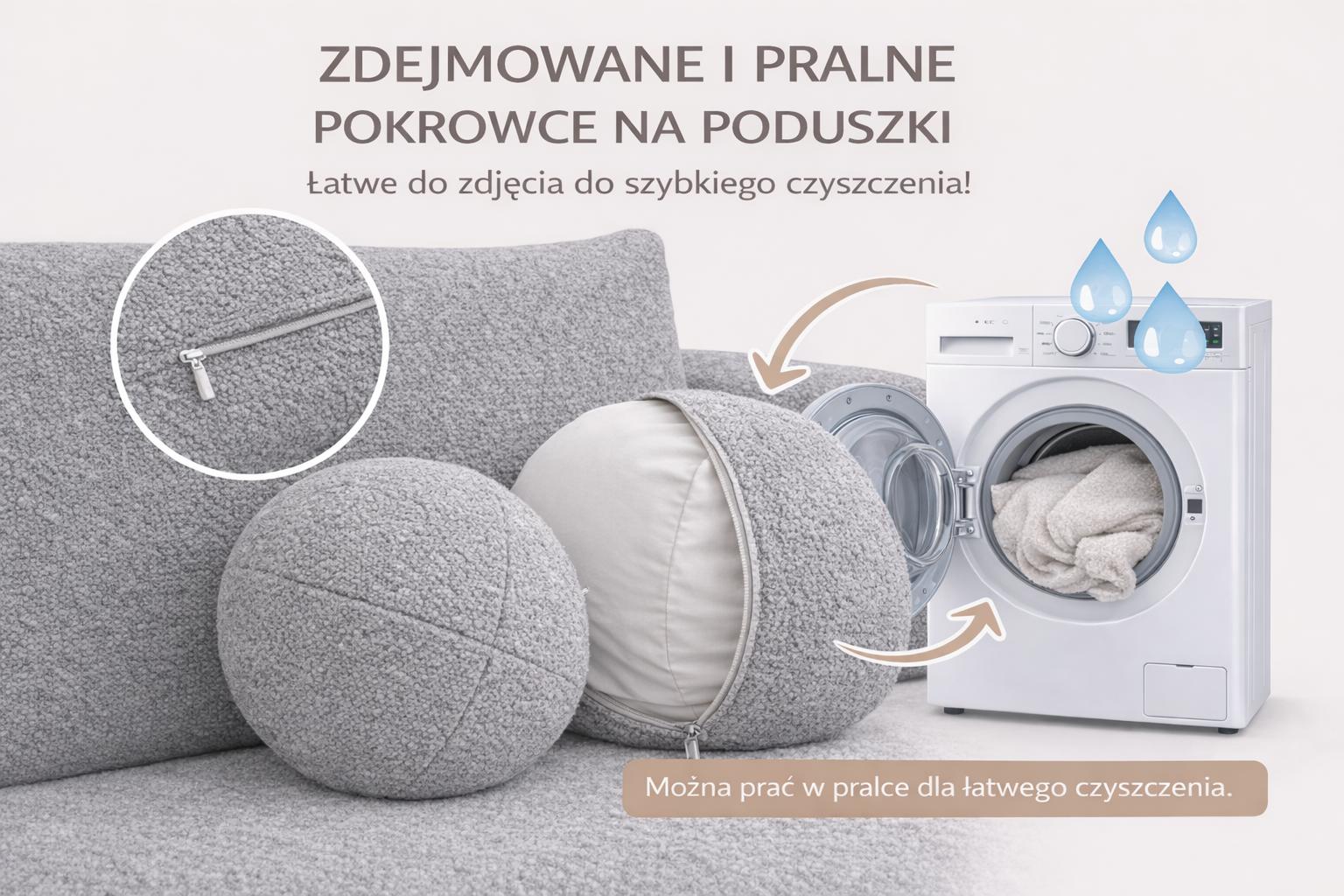 Kanapa rozkładana trzyosobowa Mediolan 250x112x90 cm LOOP sofa z funkcją spania szara nr. 7