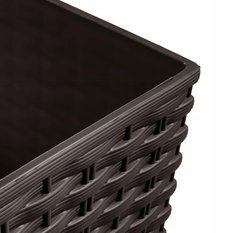 Doniczka niska Rattanowa DRTS225L + wkład 10l brązowa - Miniaturka zdjęcia nr 4