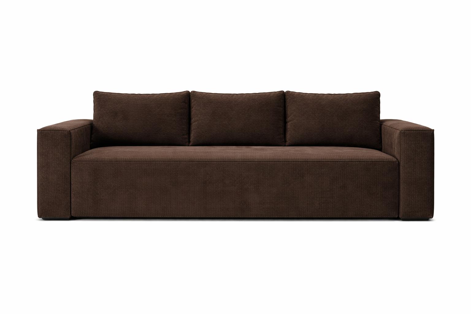 Kanapa rozkładana Verona 248x52x93 cm wersalka z funkcją spania i pojemnikiem sprężyny bonell czekoladowa brąz nr. 2