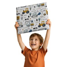 Panele tapicerowane 30x30 cm koparki traktory z nadrukiem dla dzieci na ścianę - Miniaturka zdjęcia nr 6