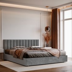 Panele tapicerowane 100x20 na ścianę wezgłowie szary - Miniaturka zdjęcia nr 5