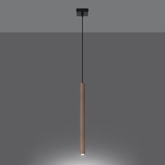 Lampa wisząca PASTELO 1 drewno 120x3.5x3.5cm nowoczesna lampa G9 do salonu - Miniaturka zdjęcia nr 3