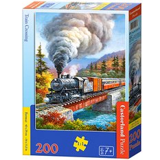 CASTORLAND Puzzle układanka 200 elementów Train Crossing - Pociąg 7+ - Miniaturka zdjęcia nr 3