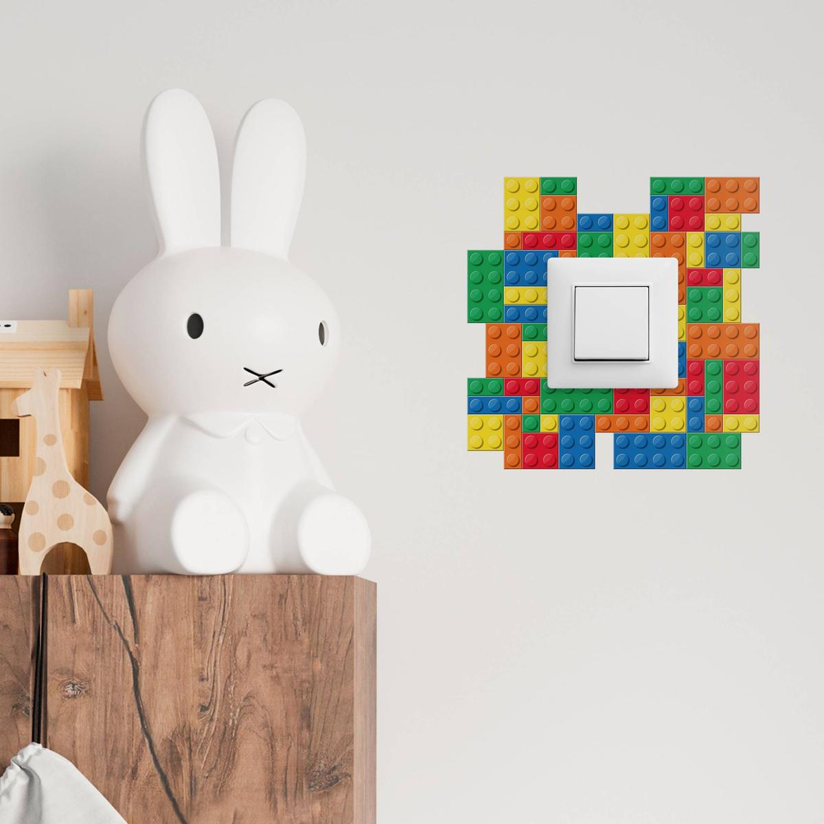 Naklejka Pod Włącznik Świata Kolorowe Klocki Lego 20x20 Do Pokoju Dziecięcego nr. 4