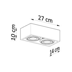 Plafon QUATRO 2 naturalne drewno 10x14x27cm nowoczesna lampa GU10/ES111 do salonu  - Miniaturka zdjęcia nr 4