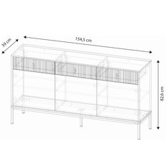 Komoda Maggiore 154 cm do sypialni garderoby biały złoty - Miniaturka zdjęcia nr 6