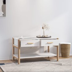 Stolik kawowy, biały 82x48x45 cm, materiał drewnopochodny - Miniaturka zdjęcia nr 3
