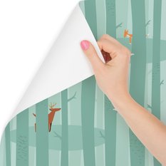 Tapeta Dla Dzieci Pastelowe DRZEWA Zwierzęta Bajka  - Miniaturka zdjęcia nr 6