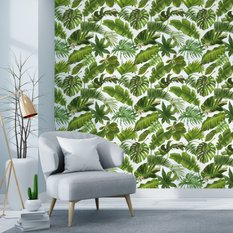 Tapeta LIŚCIE Tropikalne Bananowiec Palma Monstera 53x1000  - Miniaturka zdjęcia nr 3