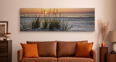 Obraz Do Salonu ZACHÓD Słońca Plaża Wydmy Morze Panorama Pejzaż 145x45cm - Miniaturka zdjęcia nr 4