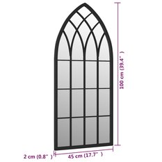 Lustro 100x45 cm do sypialni łazienki do wnętrz czarne żelazne - Miniaturka zdjęcia nr 6