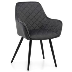 Krzesło COLIN szare tapicerowane welurem do jadalni lub salonu