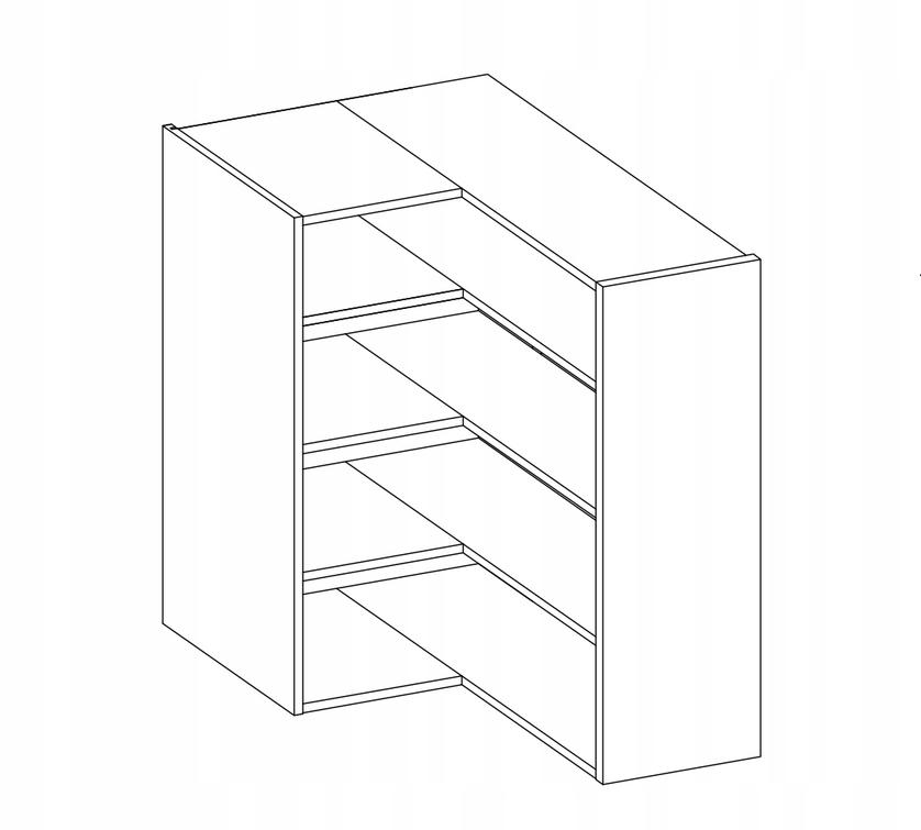 Szafka kuchenna CLEO 60x60 cm narożnik górny wysoki typ L szara dąb artisan nr. 2