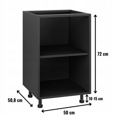 Korpus szafka kuchenna dolna 50x72x50,8 cm z akcesoriami czarny  - Miniaturka zdjęcia nr 2