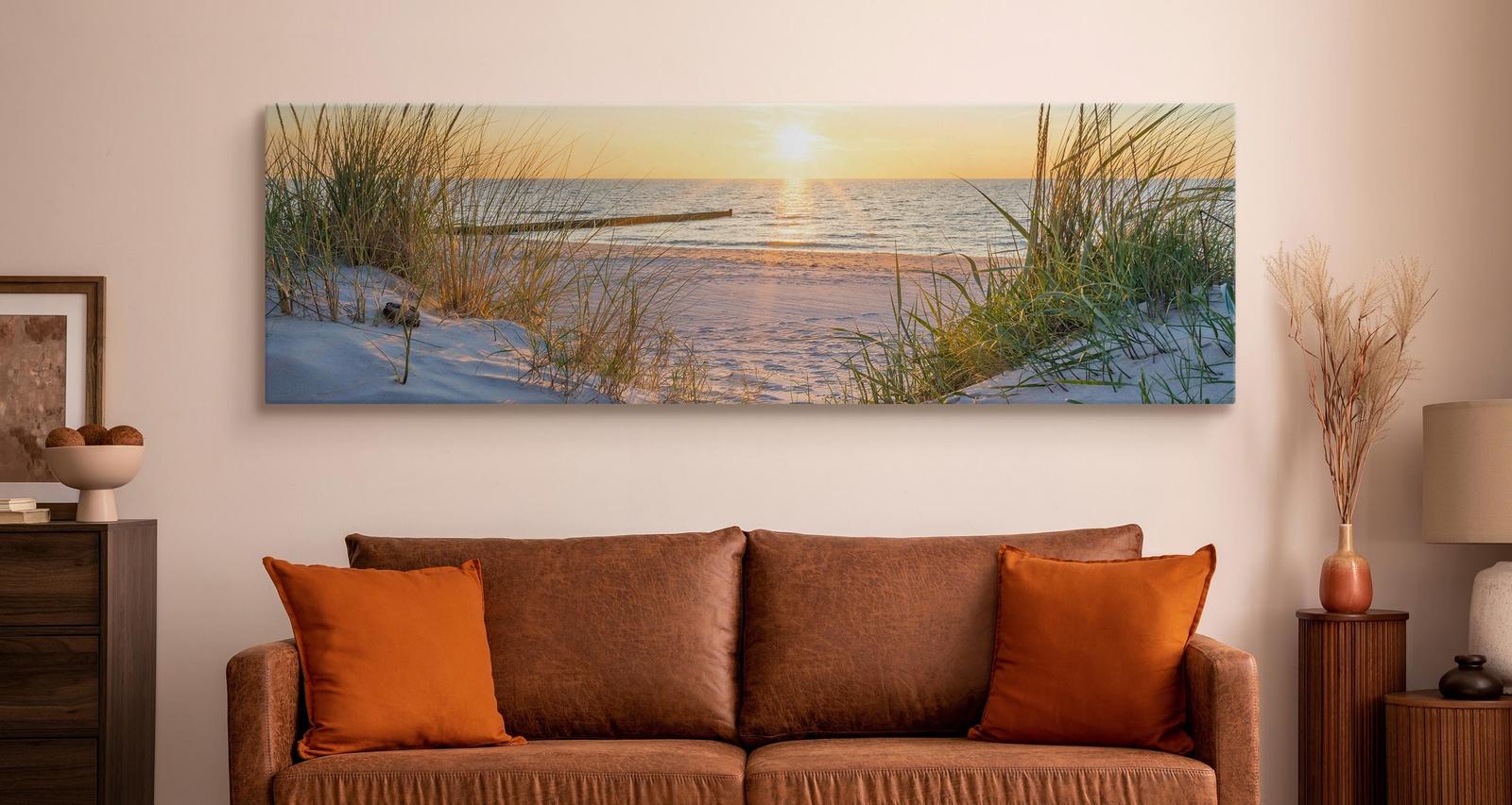 Obraz Do Salonu PLAŻA Morze Zachód Słońca Panorama Pejzaż 145x45cm nr. 5