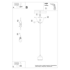 Lampa wisząca SAVAR 1 czarna 120x12x12cm nowoczesna E27 do salonu - Miniaturka zdjęcia nr 6