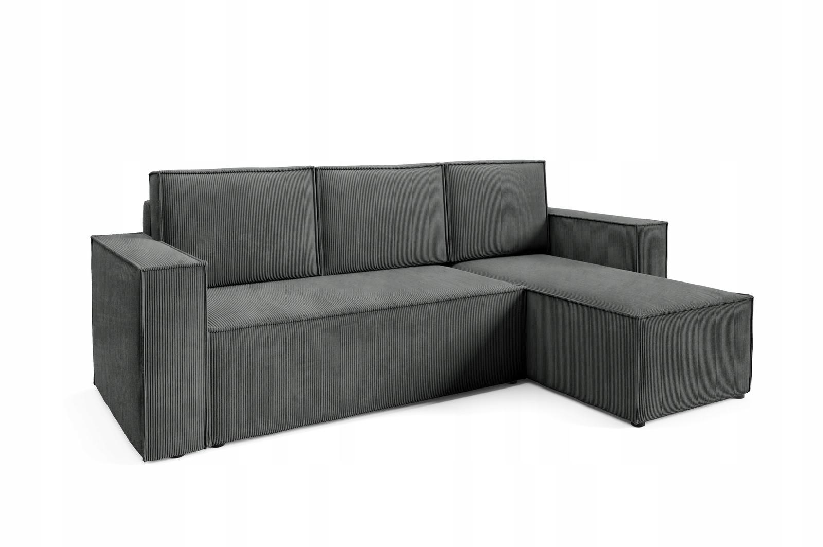 Narożnik CORDA 248x150x93 cm z funkcją spania automatem i pojemnikiem sztruks różowy do salonu nr. 7