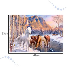 CASTORLAND Puzzle układanka 500 elementów Winter Melt - Konie zimowy krajobraz 9+ - Miniaturka zdjęcia nr 6