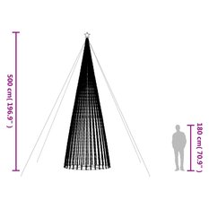 Stożkowa choinka z lampek, 1544 ciepłych białych LED, 500 cm - Miniaturka zdjęcia nr 10