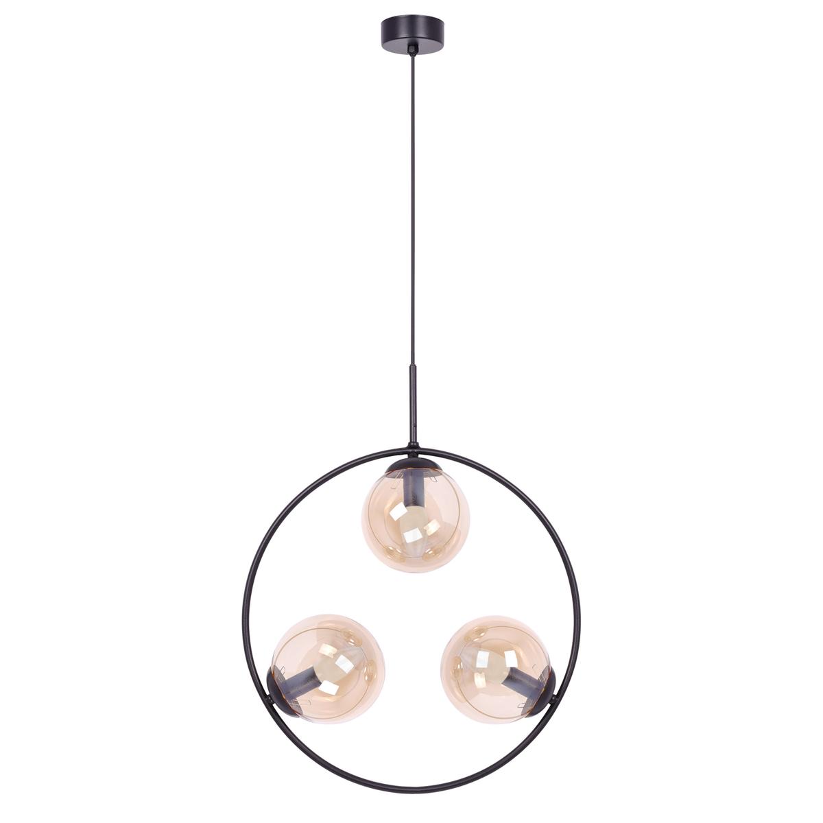 Lampa wisząca K-5123 VENTA 50x100x14 cm do salonu lub pokoju bursztynowy/czarny