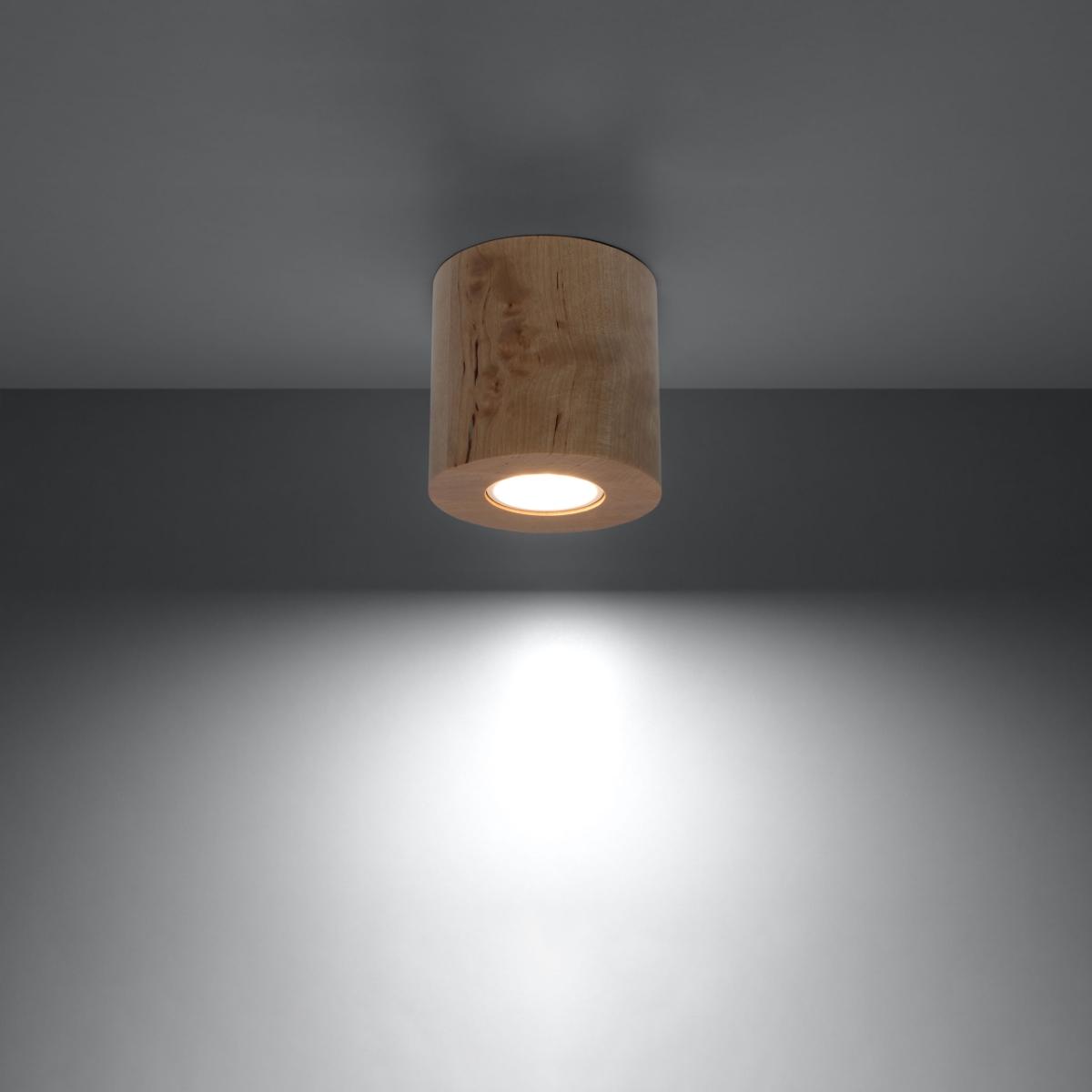 Plafon ORBIS naturalne drewno 10x10x10cm owoczesna lampa GU10 do salonu  nr. 3