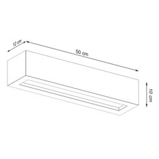 Kinkiet VEGA 50 beton 10x12x50cm nowoczesna lampa E27 do salonu - Miniaturka zdjęcia nr 4