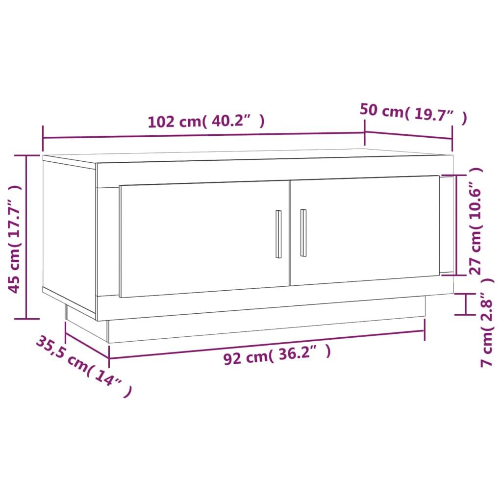 Stolik kawowy 102x50x45 cm do salonu pokoju dziennego materiał drewnopochodny biały nr. 8