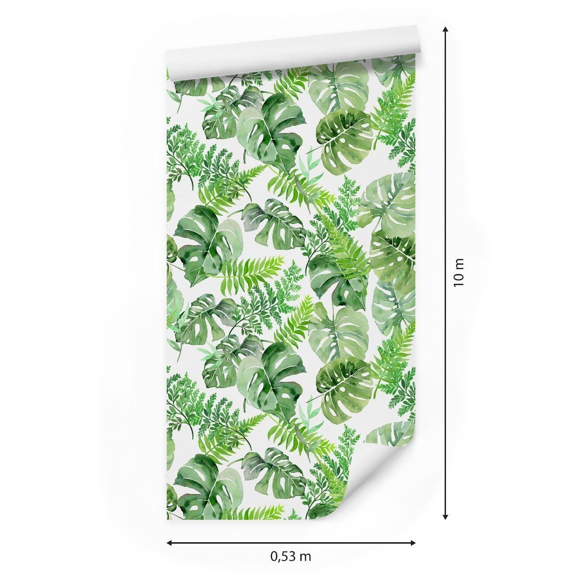 Tapeta Do Jadalni Zielone Egzotyczne LIŚCIE Natura  nr. 2