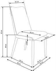 Krzesło tapicerowane K368 45x58x92 cm do jadalni salonu popielate  - Miniaturka zdjęcia nr 13