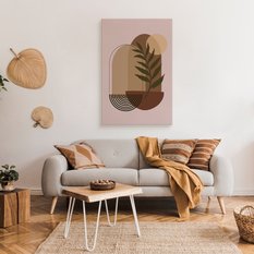 Duży Obraz Do Sypialni Minimalizm Liście Styl Boho Natura 80x120cm - Miniaturka zdjęcia nr 3