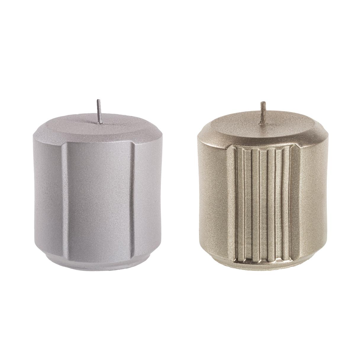 Świeca Rolls set of 2 Gray, Brass