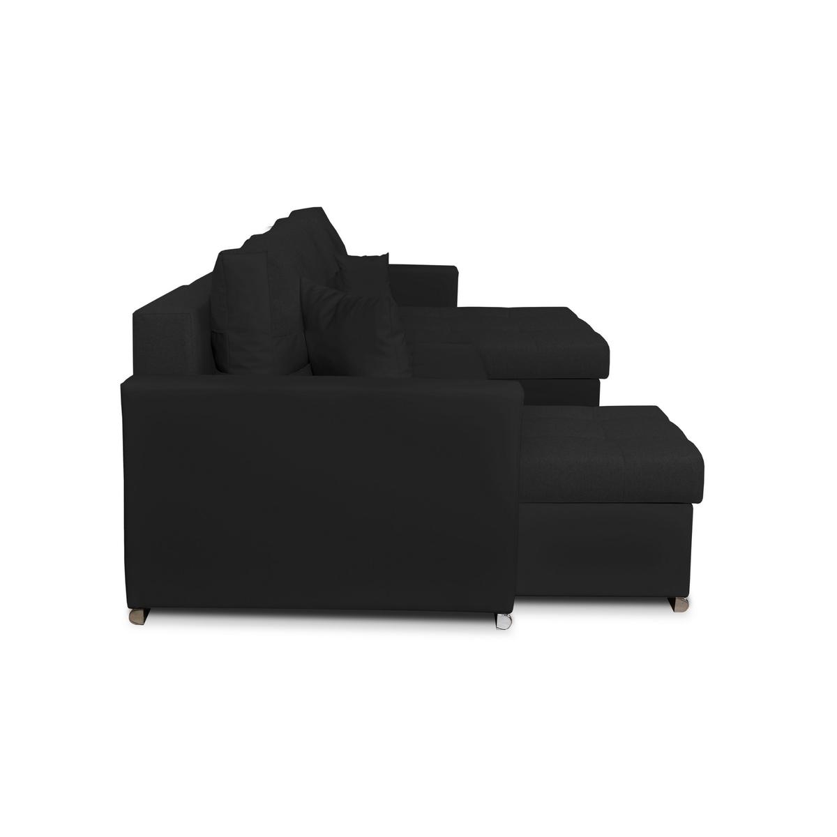 Narożnik Figo BIG 296x74x140 cm kształt U z funkcją spania i przechowywania do salonu Twist czarny nr. 3