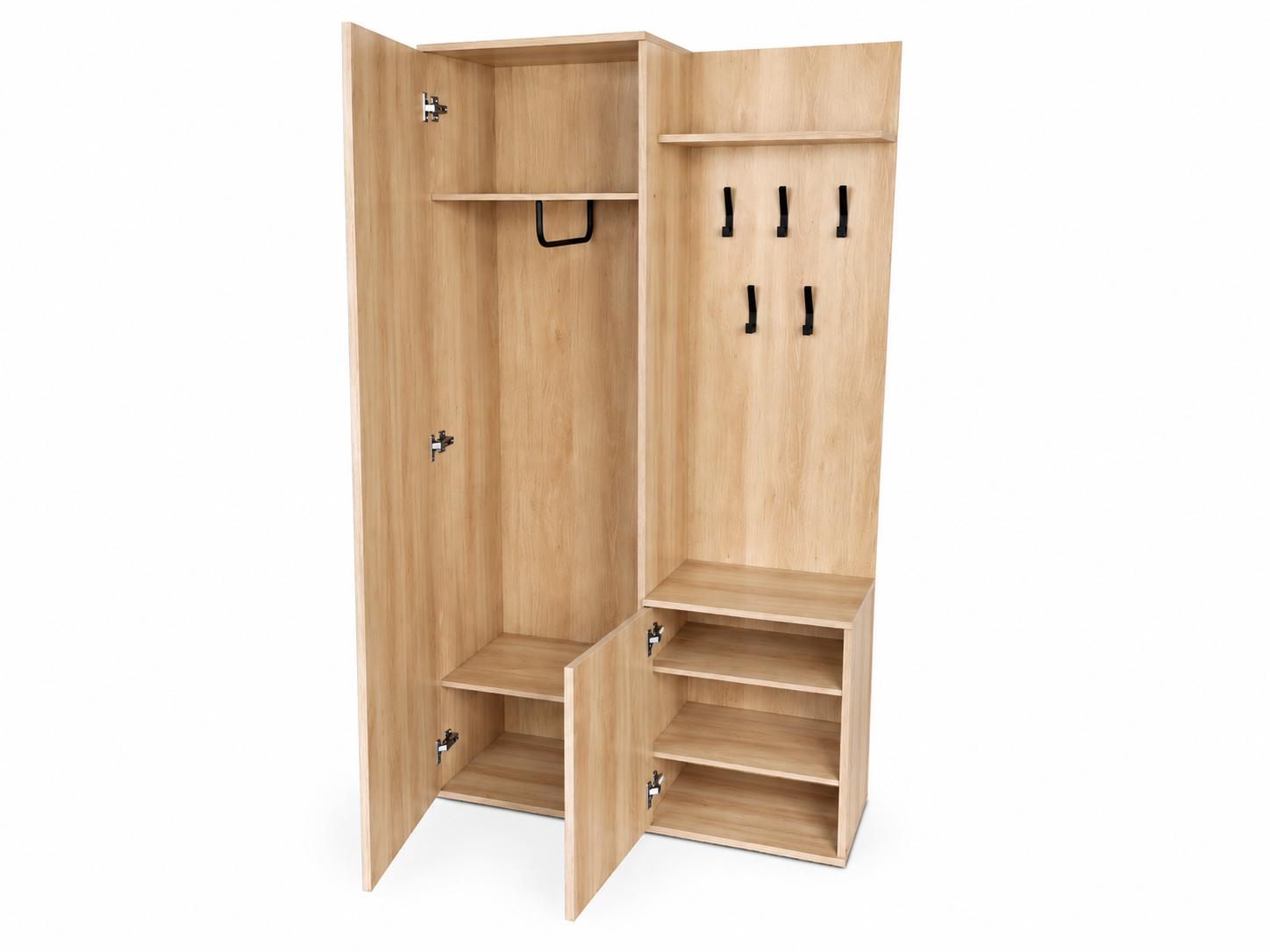 Garderoba do przedpokoju DUO 180x95x35 cm z lustrem wieszakami szafka na buty dąb sonoma lewa nr. 5