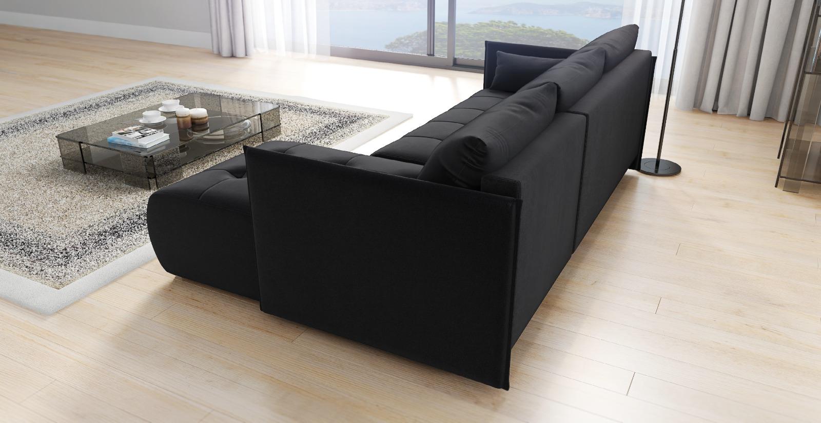 Narożnik Nessa 88x218x152 cm do salonu kronos czarny nr. 3