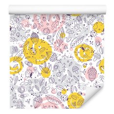 Tapeta Dla Dzieci LIŚCIE Drzewa Biedronki Wzorki 53x1000  - Miniaturka zdjęcia nr 3
