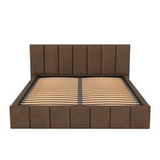 Łóżko tapicerowane 160x200 premium z pojemnikiem do sypialni brązowe wezgłowie 107 cm - Miniaturka zdjęcia nr 16