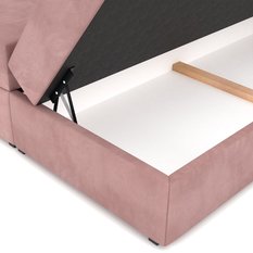 Łóżko kontynentalne 140x200x113 cm tapicerowane podwójne z materacem różowe - Miniaturka zdjęcia nr 13
