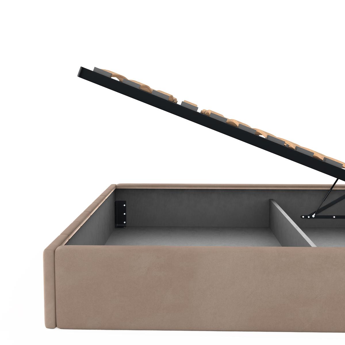 Łóżko tapicerowane 160x200 premium z pojemnikiem do sypialni beżowe wezgłowie 107 cm nr. 13