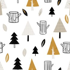 Tapeta LAS Liście Drzewka Styl Skandynawski Ozdoba  - Miniaturka zdjęcia nr 3