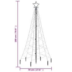 Choinka z kołkiem gruntowym, 200 zimnych białych LED, 180 cm - Miniaturka zdjęcia nr 10