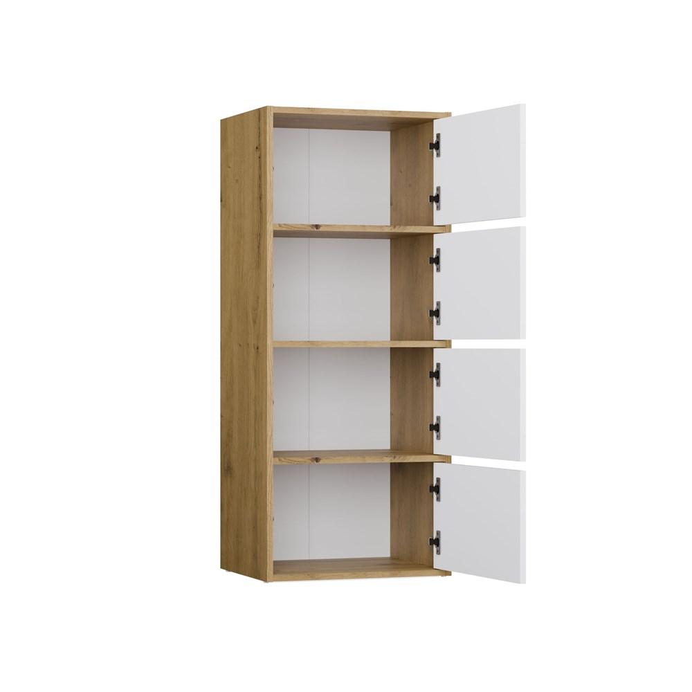 Komoda ALMA 119x50x40 cm do przedpokoju front biel korpus dąb artisan nr. 8