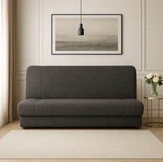 Wersalka DUO 188x85x90 cm kanapa rozkładana z funkcją spania i pojemnikiem ciemnoszara obrazek